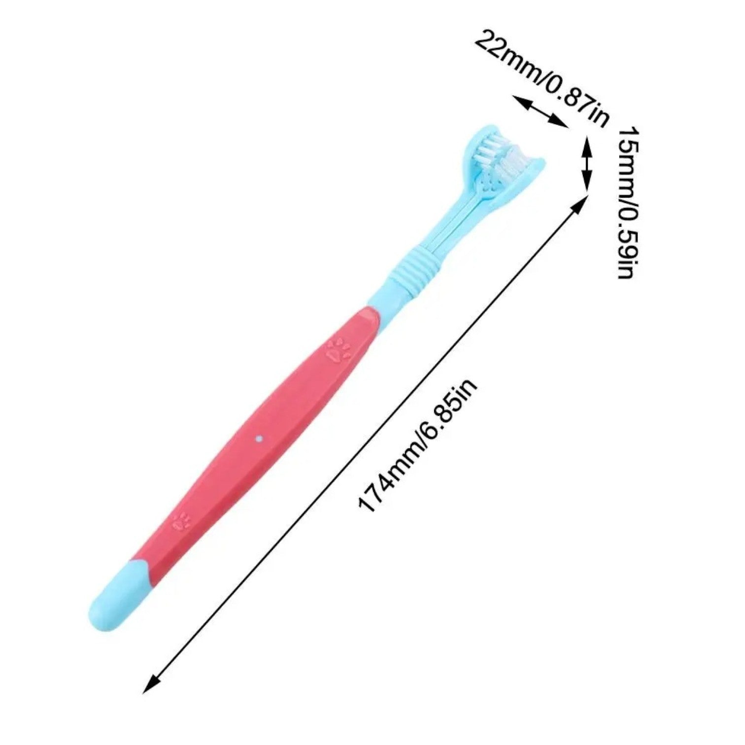 Comfortable Tribrush French Bulldog Toothbrush – Three-sided Soft Bri...
