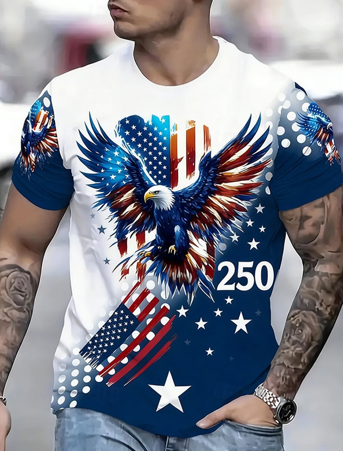 Independence Day Men's American US Flag 4th of July U.S. 250th Anniversary Patriotic Shirt Summer Shirt Button Up Shirt Short Sleeve Fashion Casual Holiday Summer Spring Turndown 3D Print Collared