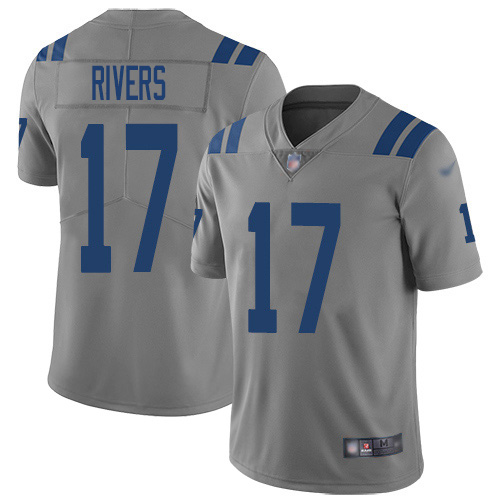 Official NFL Indianapolis Colts #17 Philip Rivers Gray Limited Jersey