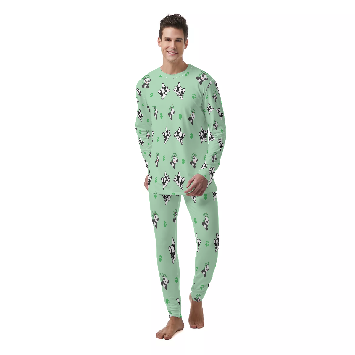 Cozy Minimal-Aesthetic Rocky - Men's Pajamas for Pet Enthusiasts Stylish