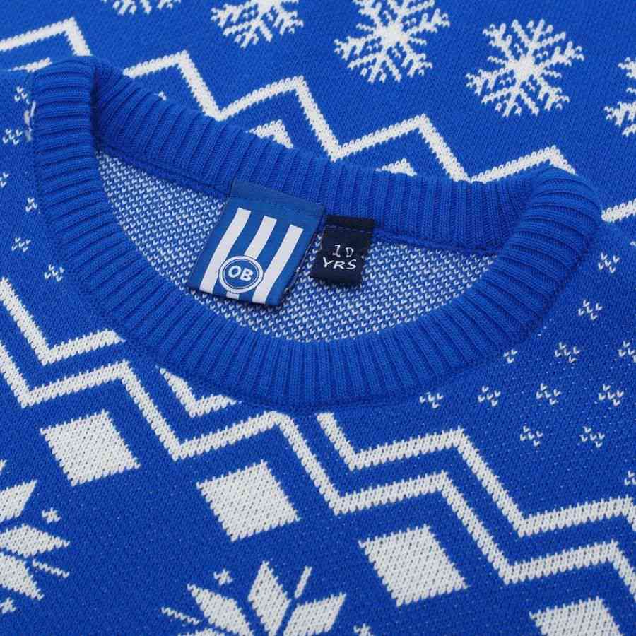 Odense Boldklub Christmas Jumper - Blue/White Kids