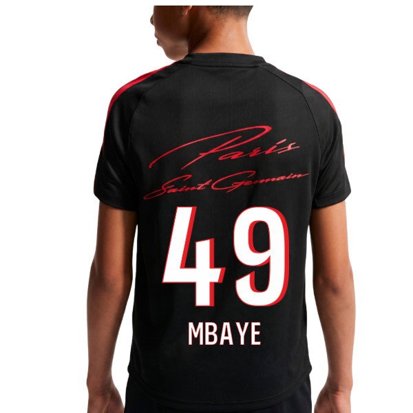 [HP] 2026-2027 PSG Strike Training Shirt (Black) - Kids (Mbaye 49)