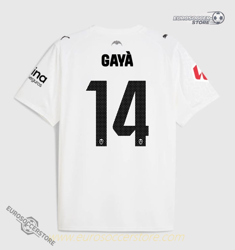 Valencia CF 25-26 Season Home Jersey Featuring GAYÀ 14