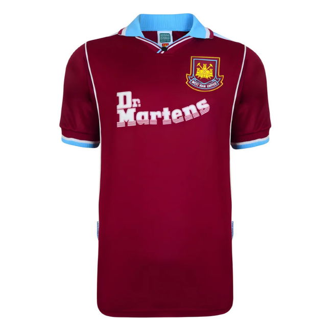 West Ham Home Football Shirt 2025-24 Season Score Draw West Ham Uni...