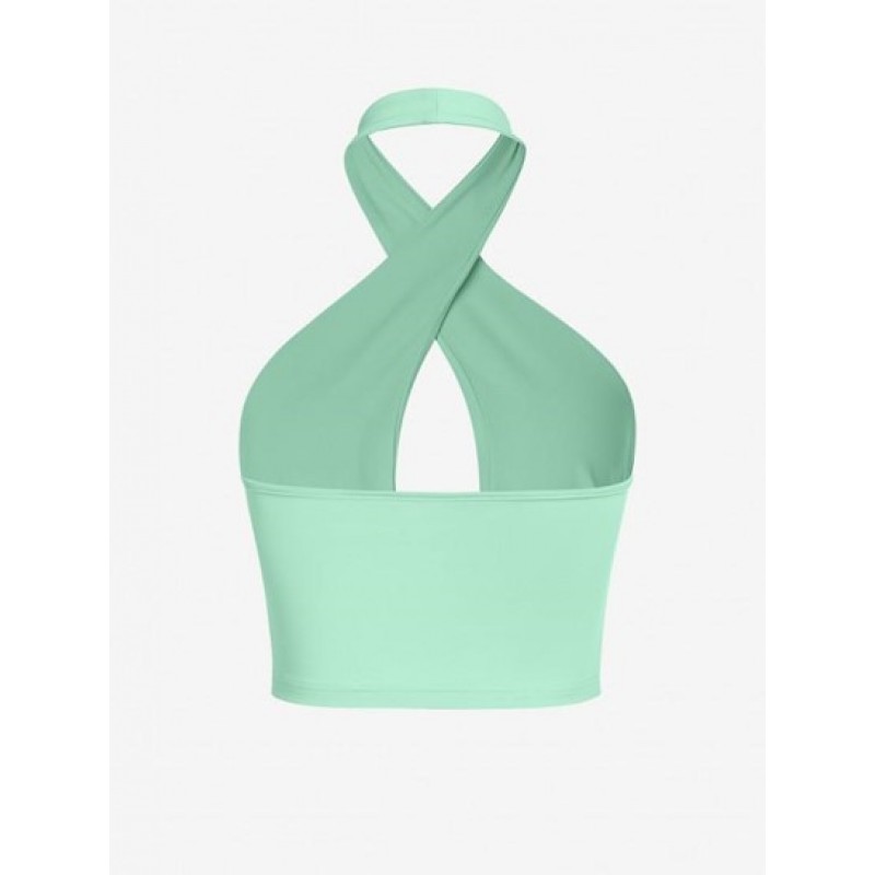 Halter Cut Out Criss Cross Crop Top XL0189