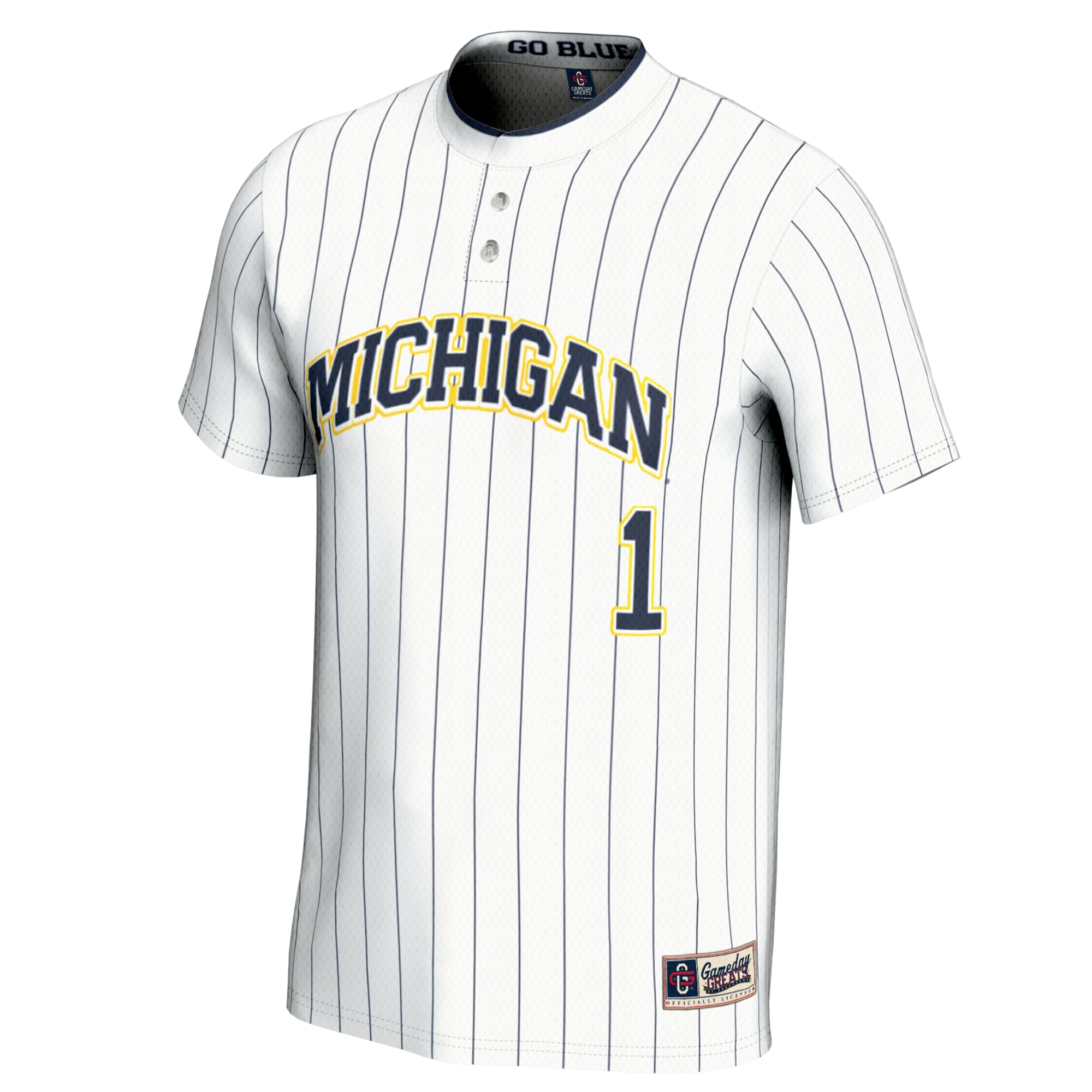 #1 Michigan Wolverines GameDay Greats Unisex Lightweight Softball Jersey - White