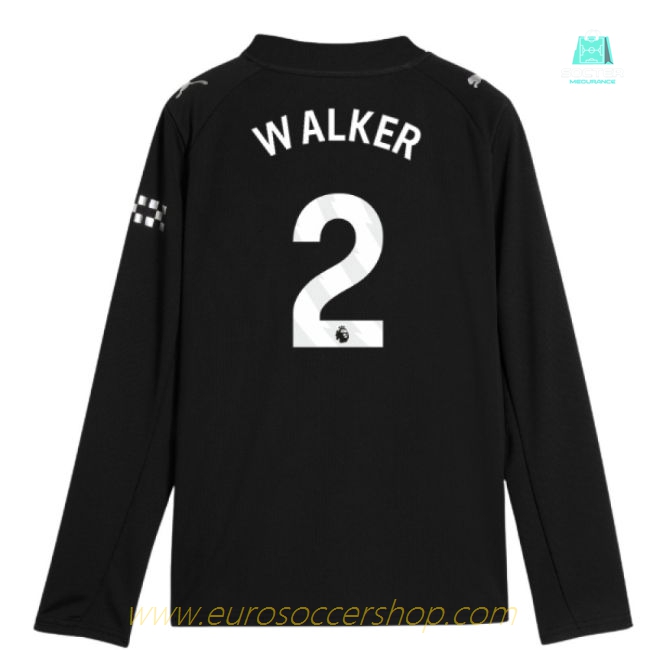 2025-2026 Man City Long Sleeve Away Shirt (Kids) (Walker 2)