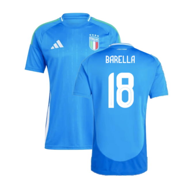 2024-2025 Italy Home Shirt (Barella 18) Authentic Official