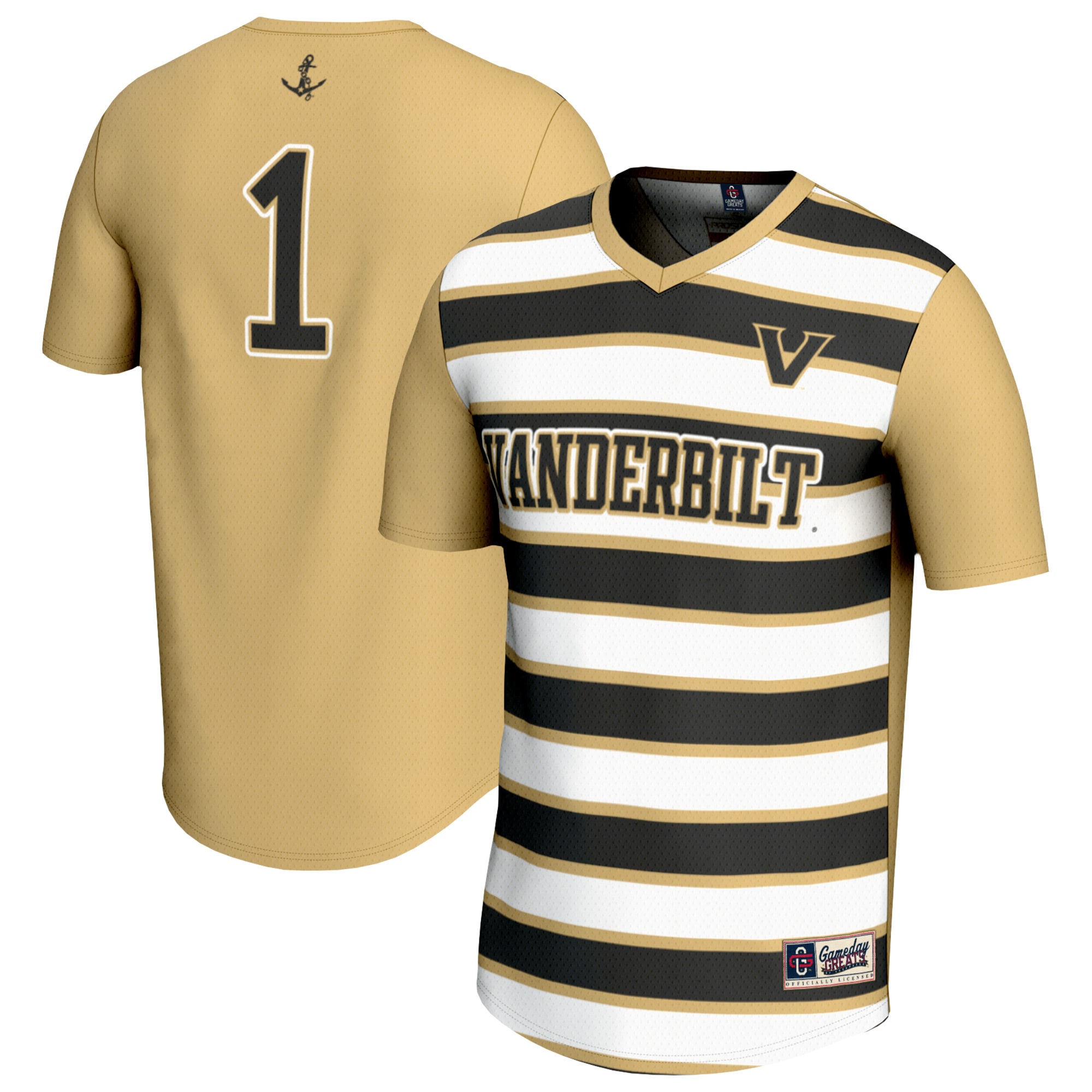 [SJH] Vanderbilt Commodores GameDay Greats Unisex Lightweight Soccer Fashion Jersey - Gold