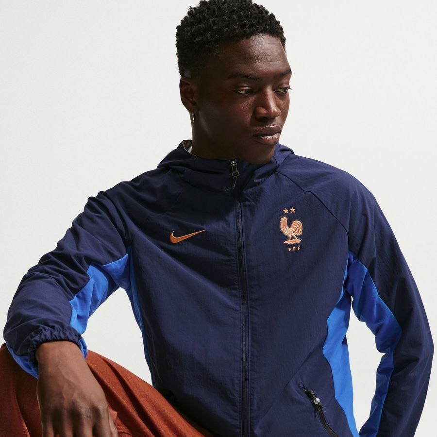France Training Jacket Dri-FIT AWF Woven World Cup 2026 - Blackened Blue/Game Royal/Metallic Copper