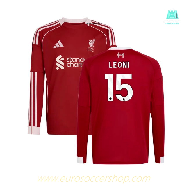 2025-2026 Liverpool Long Sleeve Home Shirt (Kids) (Leoni 15)
