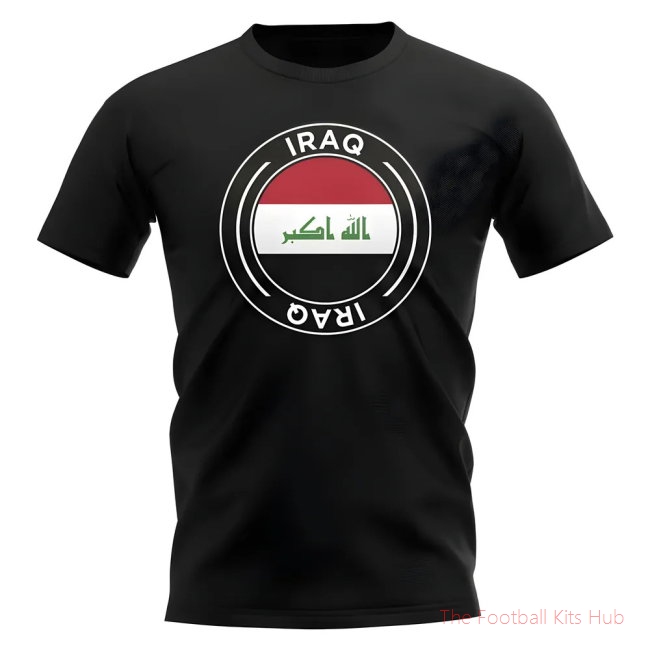 Iraq Football Badge T-Shirt (Black)
