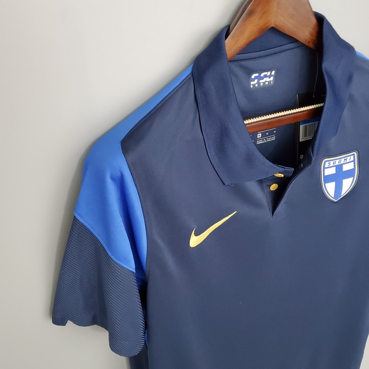 Finland Euro 2020 Away Blue Soccer Jersey Football Shirt - Official