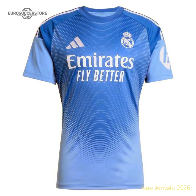 Premium-grade 2025-2026 Real Madrid Home Goalkeeper Shirt (blue) (c