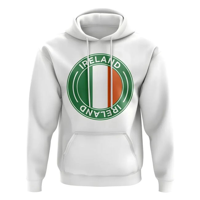 Ireland Football Badge Hoodie (White) Official Holland Oranje