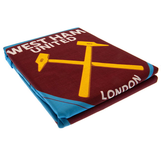 Vintage West Ham West Ham United FC Colour Split Single Duvet Set f...