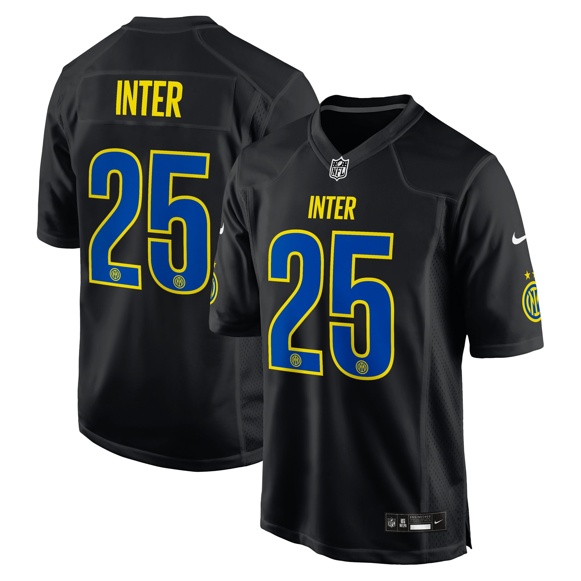 [SJH] Inter Milan 2025 Soccer x NFL Game Jersey - Black