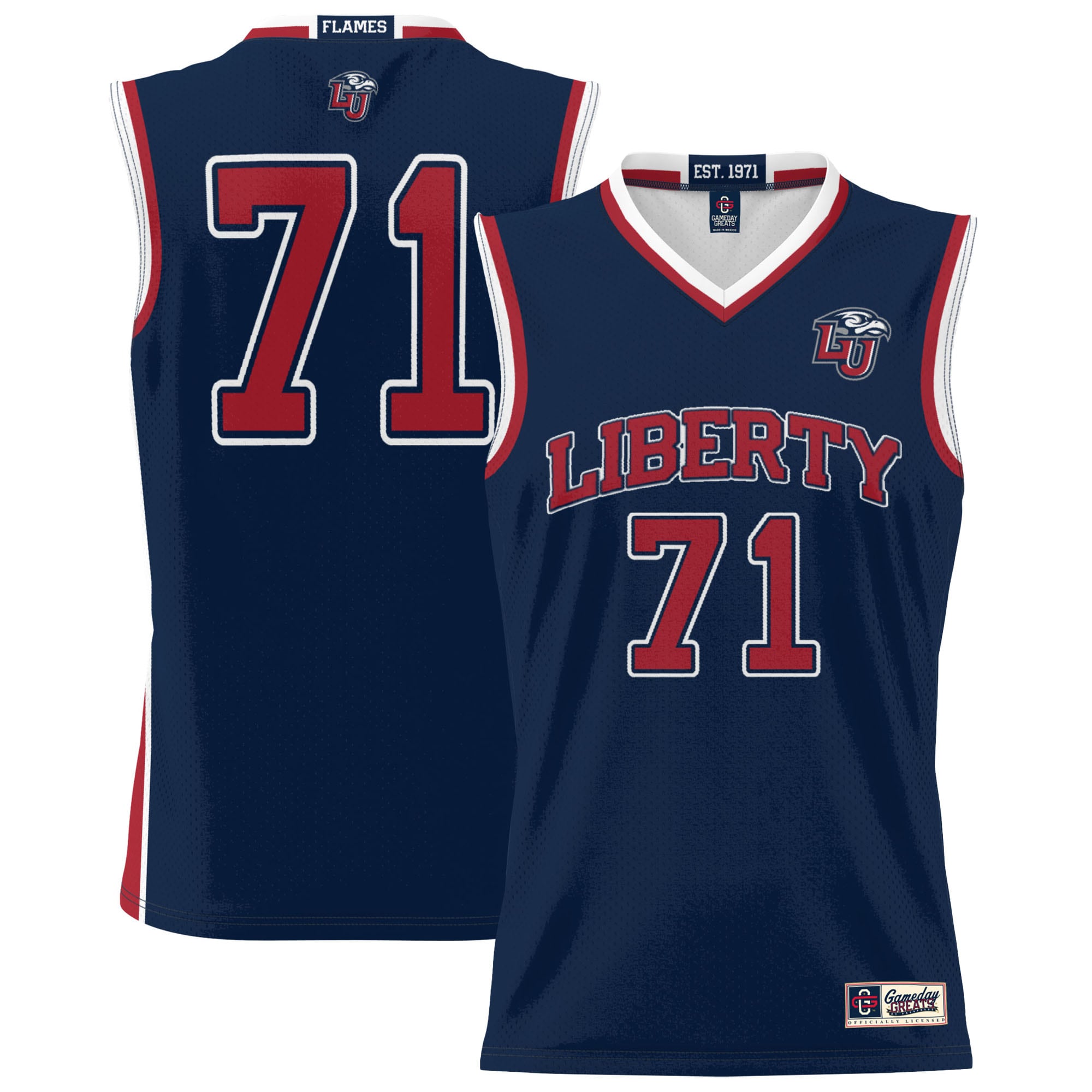 [NJP] Women's Liberty Flames GameDay Greats Lightweight Basketball Jersey - Navy