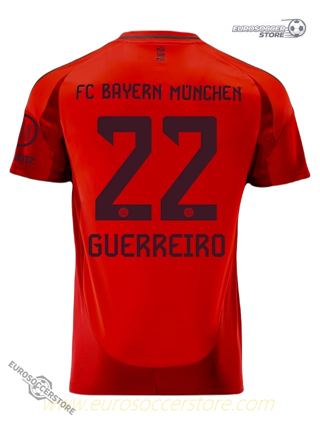 Bayern Munich's Guerreiro 22 Home Jersey for the 24-25 Season
