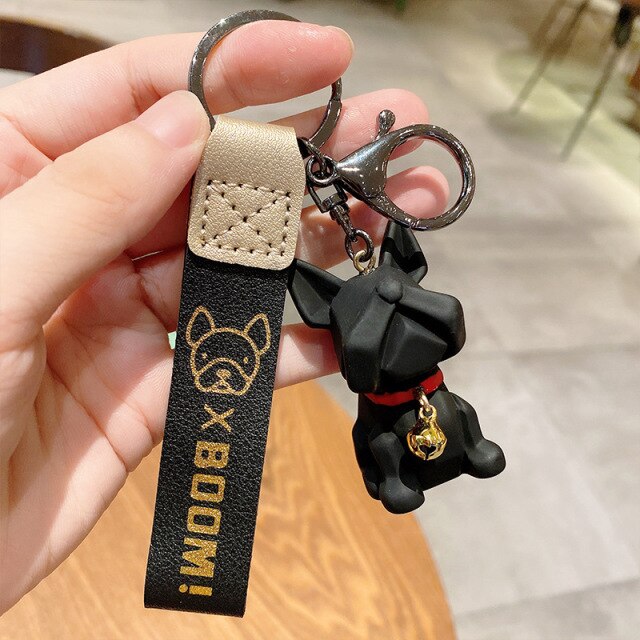 Stylish French Bulldog Bell Keychain