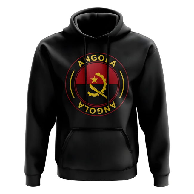 Tournament-Edition Top-Tier Angola Football Badge Hoodie (Black)