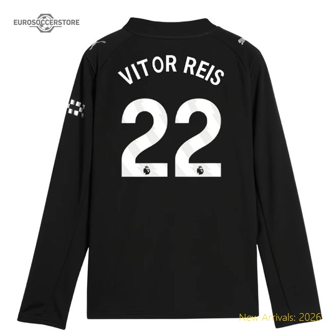 Authentic 2025-2026 Man City Long Sleeve Away Shirt (kids) (vitor
