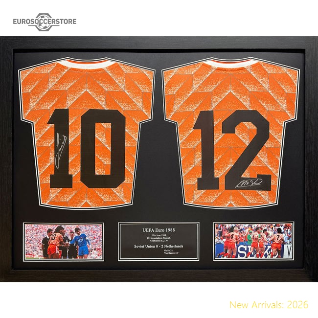 Netherlands Gullit & Van Basten Signed Shirts (Dual Framed)
