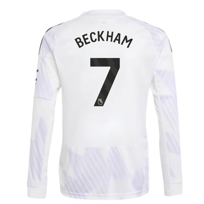 classic 2025-2026 Man Utd Long Sleeve Away Shirt (Kids) (Beckham 7)