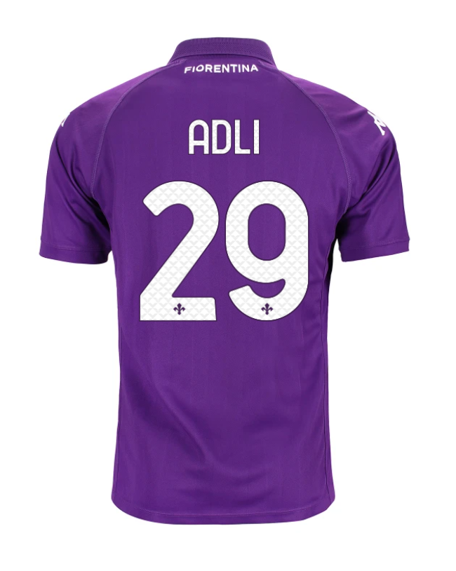 Fiorentina's 24-25 Season Home Jersey Featuring ADLI #29