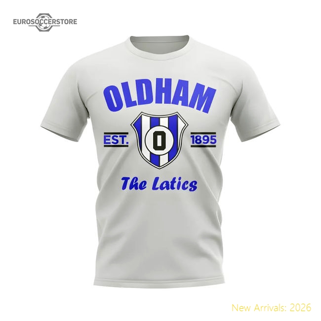 Oldham Established Football T-shirt (white) - Authentic Design