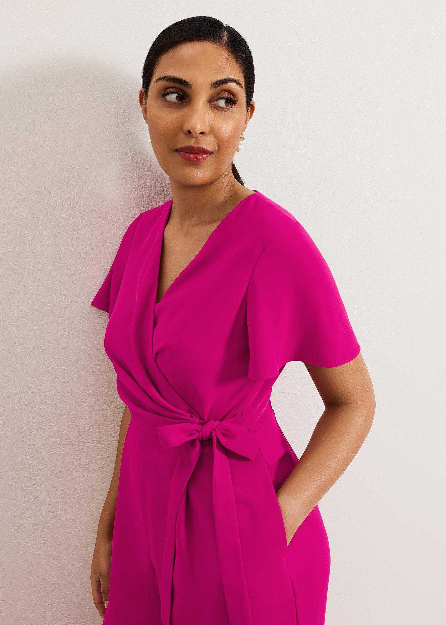 Petite Julissa Pink Wide Leg Jumpsuit.