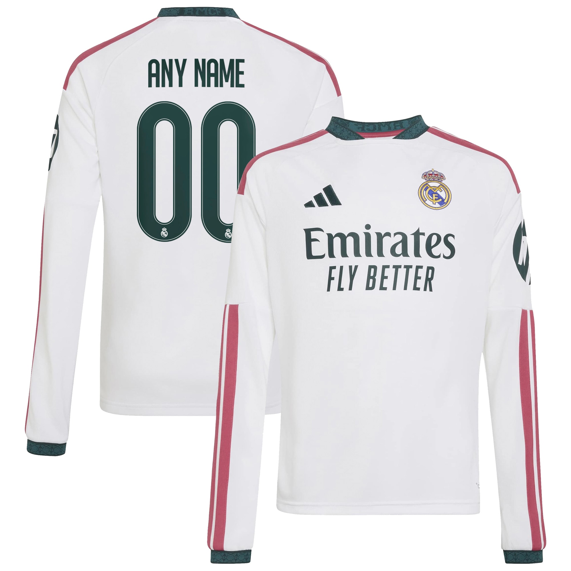 [JED] Real Madrid Youth 2026/27 Home Replica Custom Long Sleeve Jersey - White