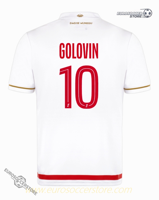 AS Monaco 25-26 Season Home Jersey with GOLOVIN 10 Printing