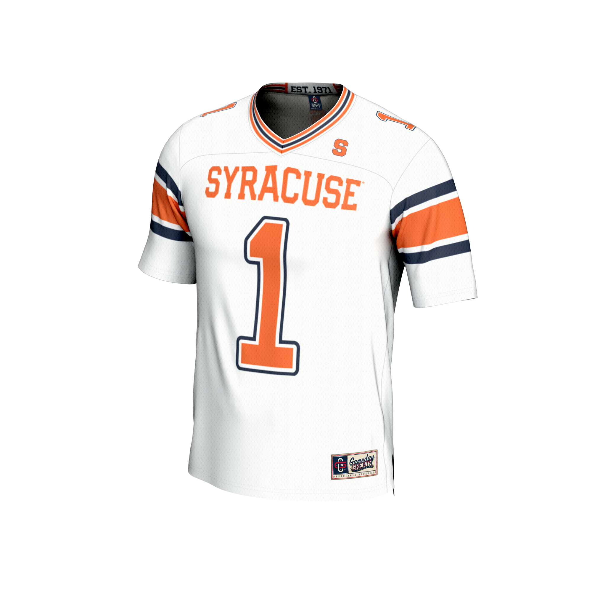 [DDG] Syracuse Orange GameDay Greats Youth Lightweight Collegiate Football Fashion Jersey - White