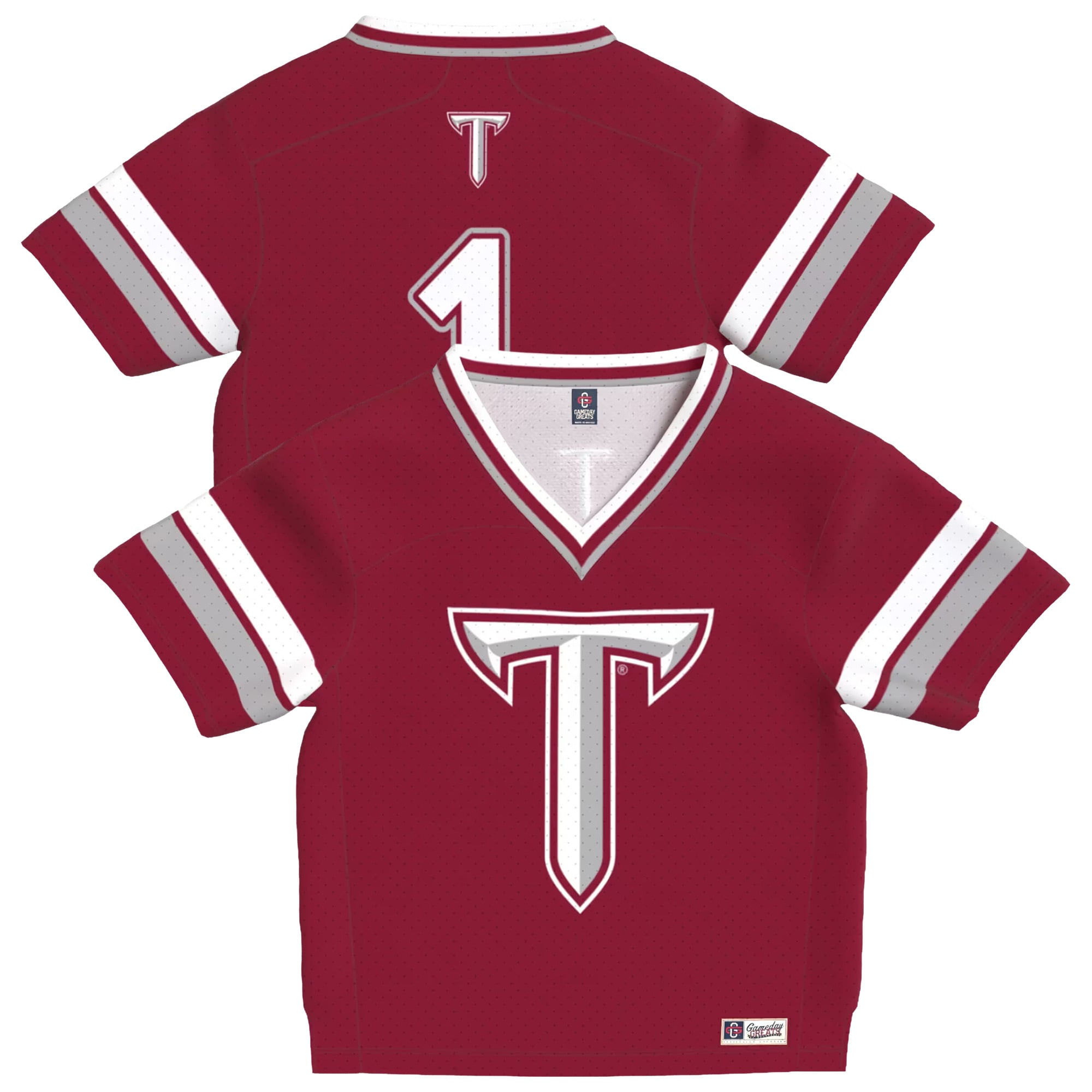 Toddler Cardinal Troy University Trojans Lightweight Collegiate Football Fashion Jersey