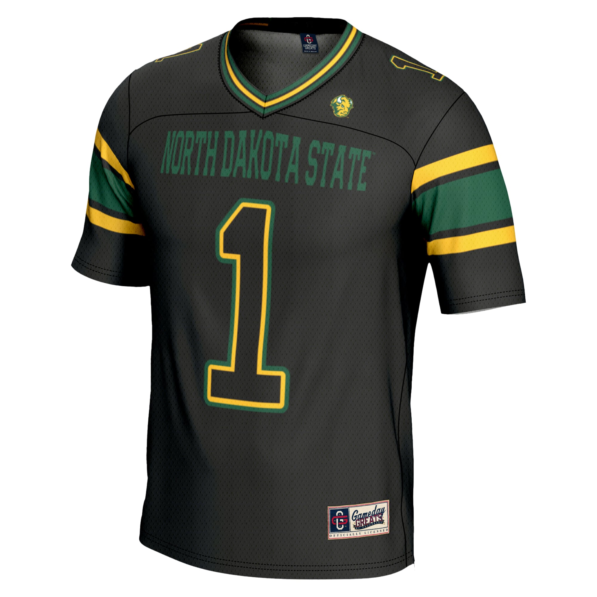 Men's #1 Black NDSU Bison Endzone Football Jersey