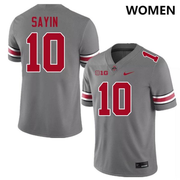 Women's Ohio State Buckeyes #10 Julian Sayin Grey Nike Stitch Jerseys