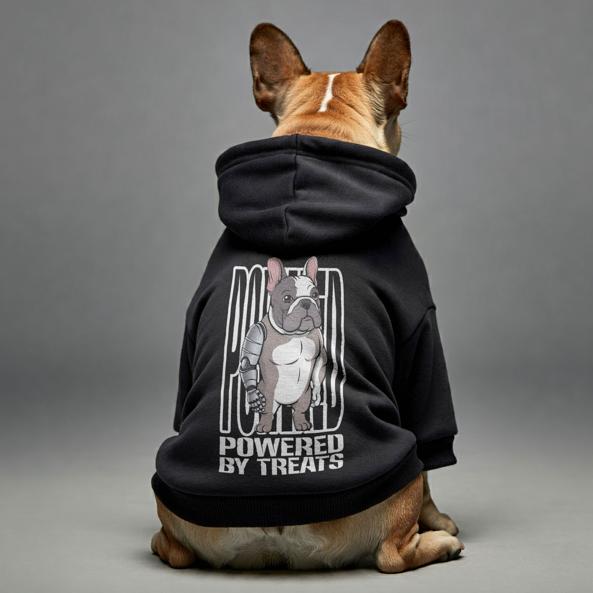 French Bulldog Powered By Treats Personalized French Bulldog Hoodies