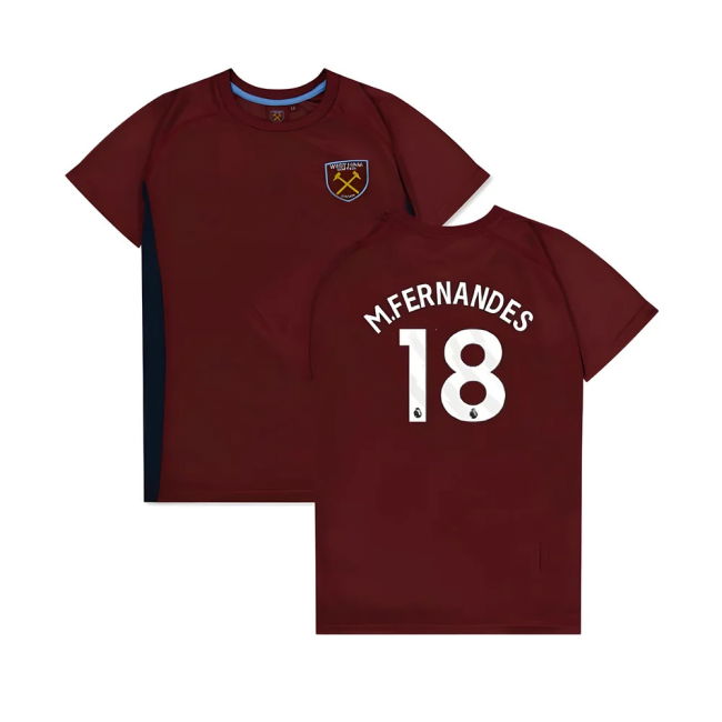 2020-24 West Ham Home Shirt with Fernandes 18 L M S Kids