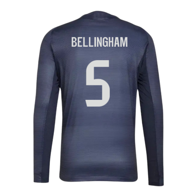 2025-2026 Real Madrid Long Sleeve RM Official Away Shirt (Bellingham