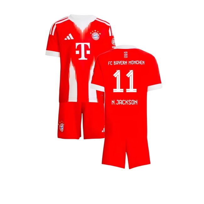 2025-2026 Bayern Home Kit (N.Jackson 11) Reinforced Seams