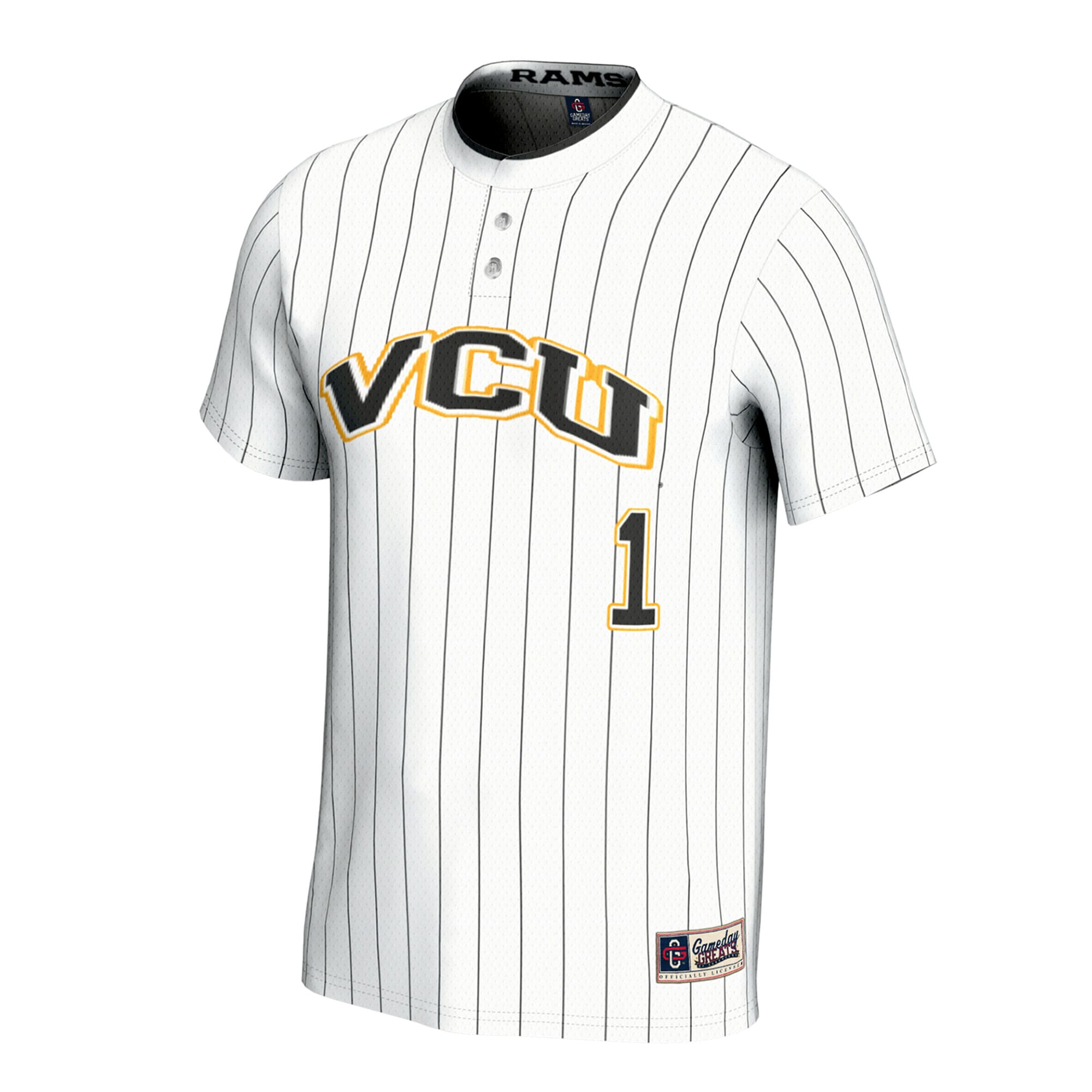 [DDG] VCU Rams GameDay Greats Unisex Lightweight Collegiate Softball Fashion Jersey - White