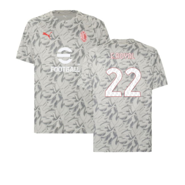 2025-2026 AC Milan Warm Up Jersey (Smokey Gray) (E.Royal 22)