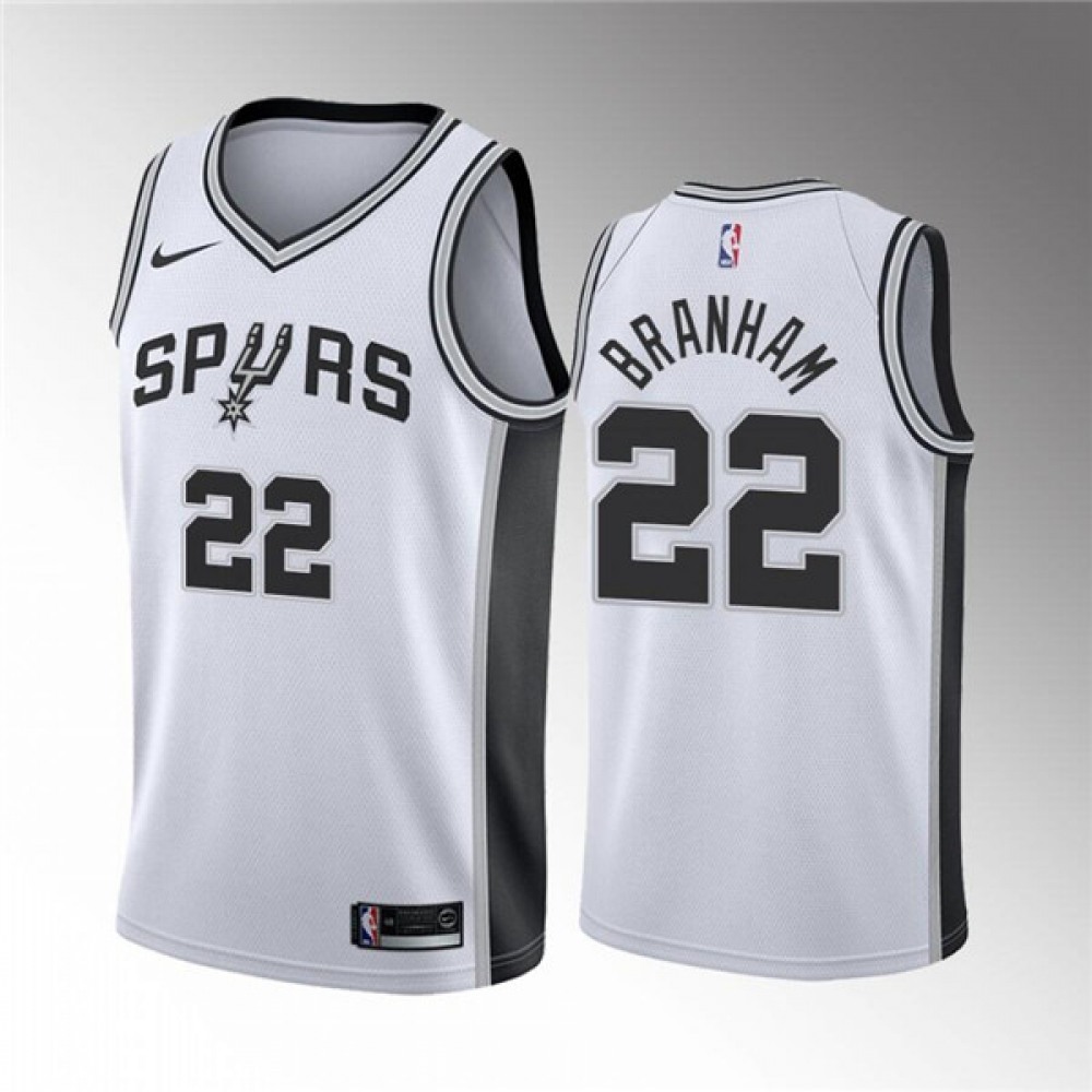 Game Day Genuine Men's Spurs #22 Malaki White Basketball Jersey