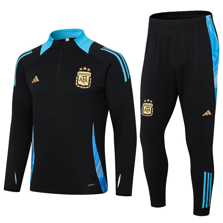 Professional Moisture Wicking Argentina 2024 Black Tracksuit