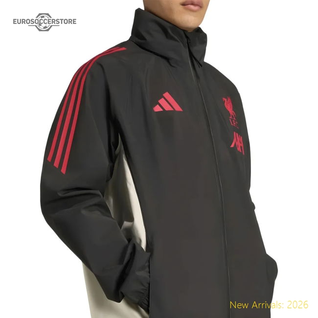 Authentic 2025-2026 Liverpool Rain Jacket (black) - Premium Quality