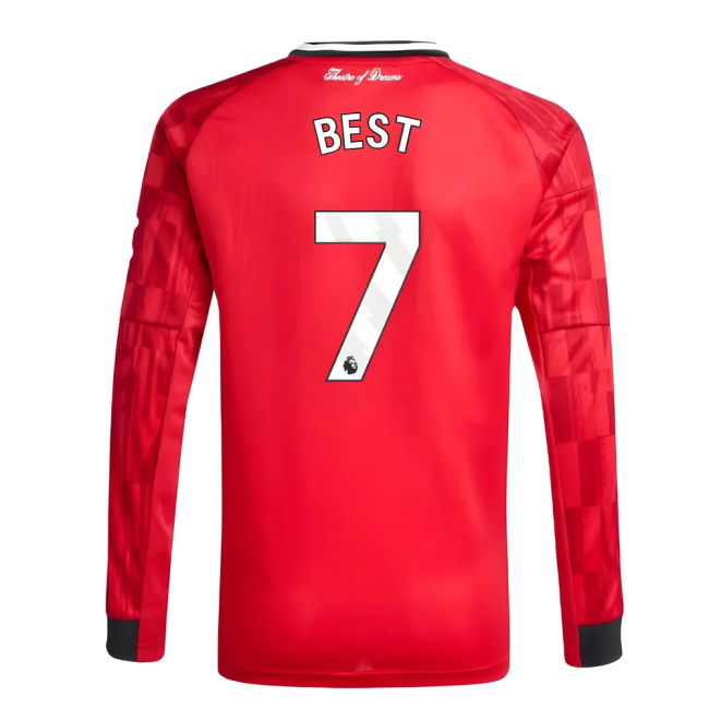 2025-2026 Man Utd Long Sleeve Home Jersey (Kids) (Best 7)