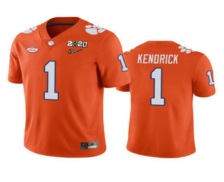 Men's Clemson Tigs Orange 2020 team authorized Derion Kendrick #1