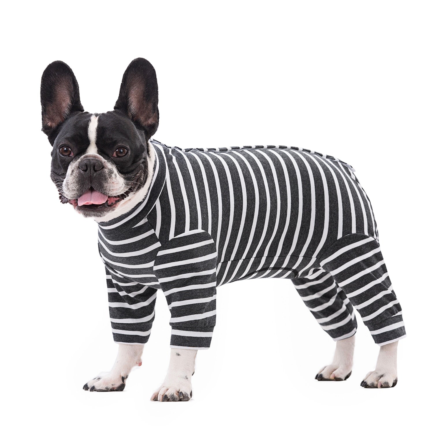 Frenchie-Fan Stripenap French Bulldog Pajamas Stylish And Snug Stripe...