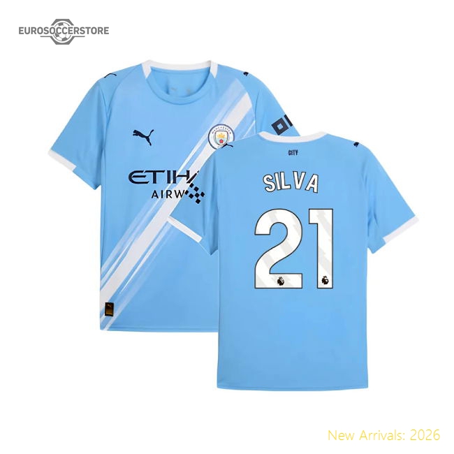 High-Quality Premium 2025-2026 Man City Home Shirt Silva 21